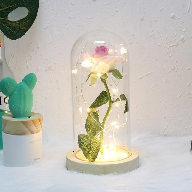Rose éternelle sous cloche