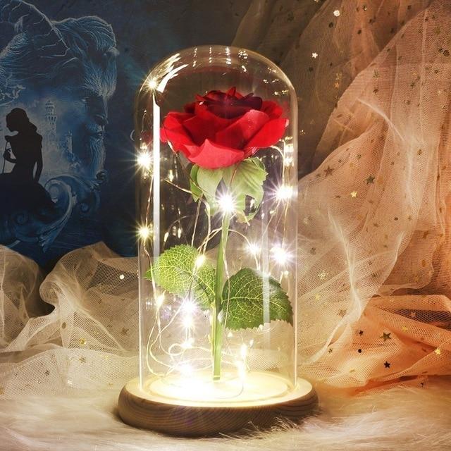 Rose éternelle sous cloche