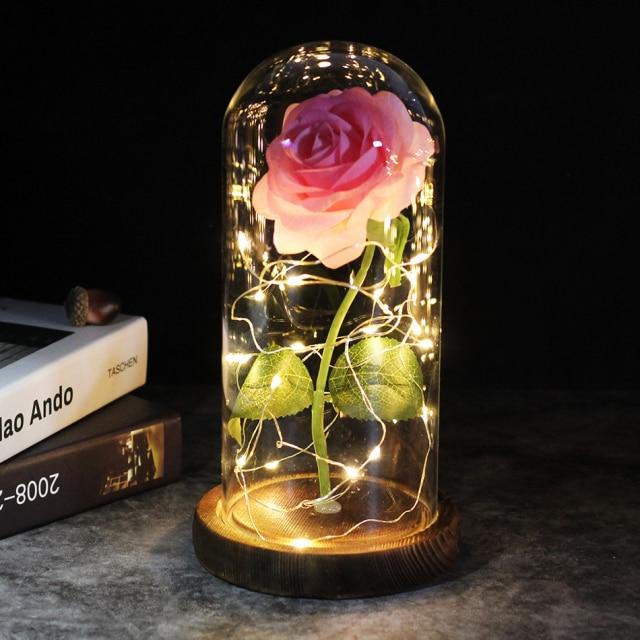 Rose éternelle sous cloche