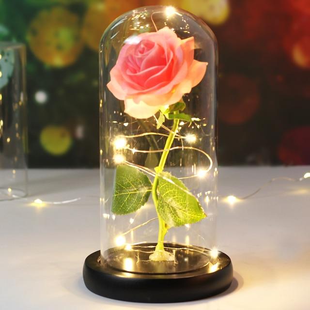 Rose éternelle sous cloche