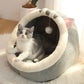 Panier pour chat très doux et chaud avec jeu de balle - Coussin amovible