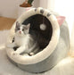 Panier pour chat très doux et chaud avec jeu de balle - Coussin amovible