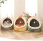 Panier pour chat très doux et chaud avec jeu de balle - Coussin amovible