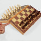Jeu d'échecs en bois avec grand plateau magnétique pliant 34 pièces